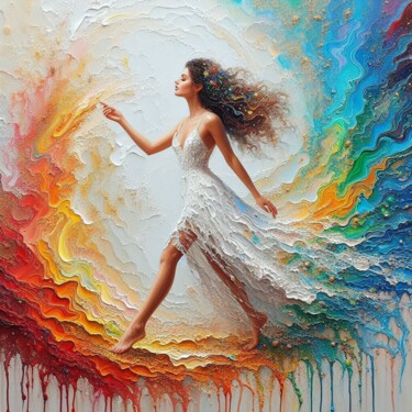 Digital Arts titled "Colors of Life" by Abstract Bliss, Original Artwork, Digital Painting