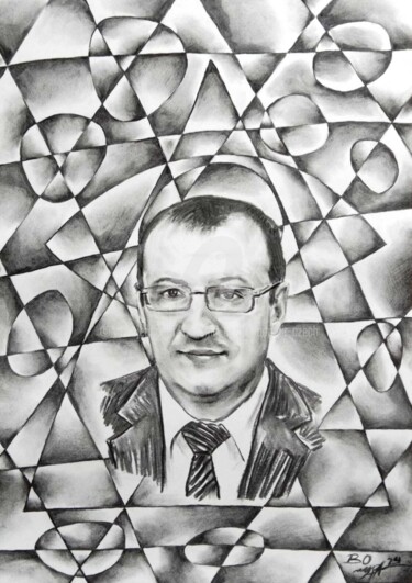 图画 标题为“Portrait 011” 由Vladomír Čech / Vladomir Czech, 原创艺术品, 木炭