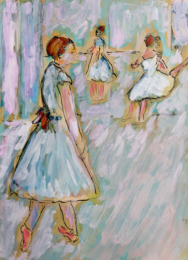 exLe foyer de la danse à l'Opéra d'après Degas Painting titled "exLe foyer de la da…" by Jean Mirre, Original Artwork, Oil