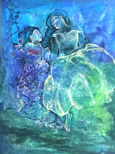 Schilderij getiteld "MOTHER" door Natalia Czarnecka-Diling, Origineel Kunstwerk, Olie