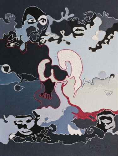 Painting titled "Fantasmes 2" by Claude Diaz (Seg), Original Artwork, Oil