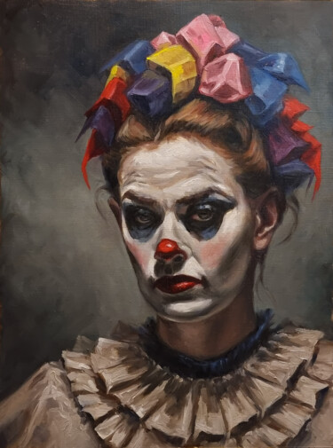 "Entertain", oil portrait 0324-003 绘画 标题为“"Entertain", oil po…” 由Artmoods Tp, 原创艺术品, 油