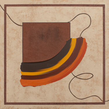 Scent of coffee Painting titled "Scent of coffee" by Cristina Simeoni, Original Artwork, Acrylic Mounted on Wood Stretcher frame