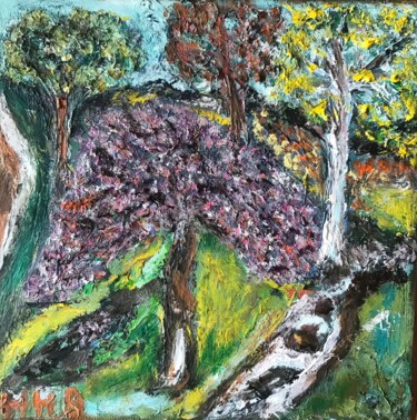 Painting titled "Floraison" by Maria Helena De  Macedo  Benier, Original Artwork, Oil