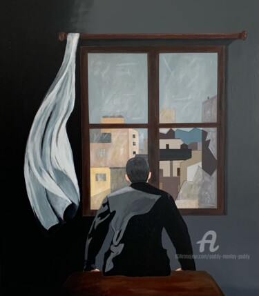 Peinture intitulée "Par la vitre brisée" par Paddy Manlay (Paddy), Œuvre d'art originale, Acrylique Monté sur Châssis en bois
