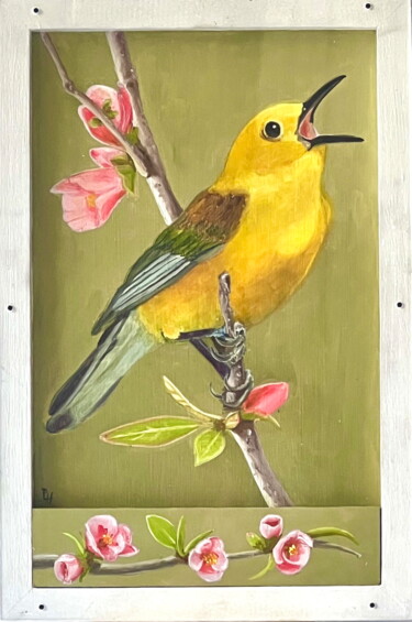 Peinture intitulée "Canari (Electropict…" par Patrice Le Houedec, Œuvre d'art originale, Huile