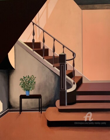 Peinture intitulée "L'escalier" par Paddy Manlay (Paddy), Œuvre d'art originale, Acrylique Monté sur Châssis en bois