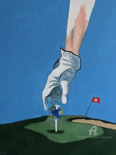 Peinture intitulée "Le golf sport unive…" par Paddy Manlay (Paddy), Œuvre d'art originale, Acrylique Monté sur Châssis en bo…