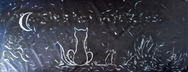 绘画 标题为“El gato negro y la…” 由Roberto Urbano, 原创艺术品, 丙烯