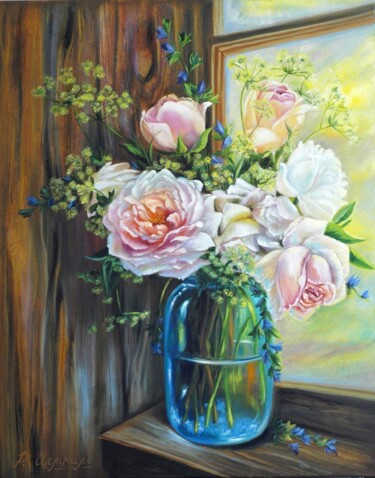 Beautiful Roses Peinture intitulée "Beautiful Roses" par Rita Cemkalo, Œuvre d'art originale, Huile