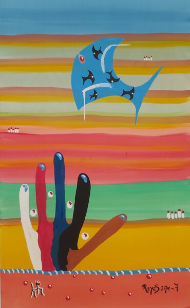 Pintura titulada "2024-7" por Reyes Solis Fernandez, Obra de arte original, Témpera