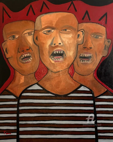Painting titled "“The Criticizers”" by Tau, Original Artwork, Oil