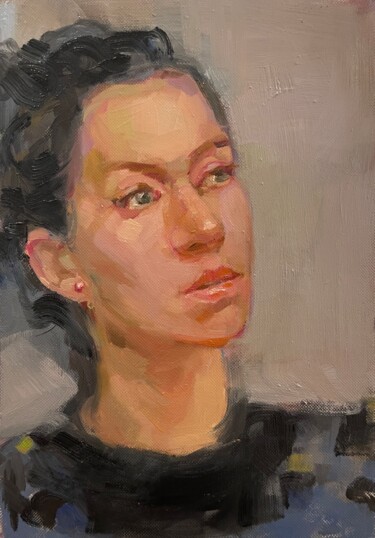 제목이 "In black"인 미술작품 Lorena Iavorschi로, 원작, 기름