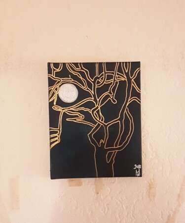 Painting titled "La Luna La terza." by Angelo Marzullo, Original Artwork, Acrylic Mounted on Wood Panel