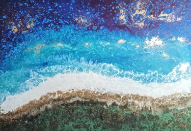 Paros Pittura intitolato "Paros" da Eleni Denart, Opera d'arte originale, Acrilico Montato su Telaio per barella in legno