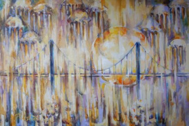 Pintura titulada "Footbridge" por Ruslan Pushkash, Obra de arte original, Oleo Montado en Bastidor de camilla de madera