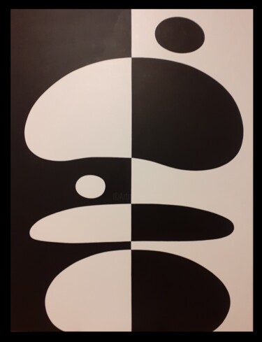 Painting titled "Imagine 4" by Guena, Original Artwork, Acrylic Mounted on Wood Stretcher frame