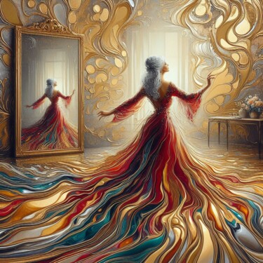 Digital Arts titled "Timeless Elegance" by Abstract Bliss, Original Artwork, Digital Painting