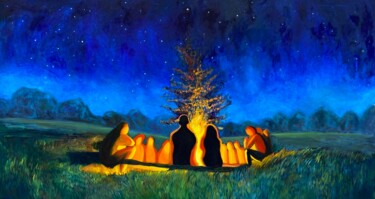 campfire oil painting Картина под названием "campfire oil painti…" - Daria Borshch (Idolly), Подлинное произведение искусства, Масло