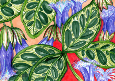 绘画 标题为“CALATHEA” 由Marcia Bittencourt, 原创艺术品, 标记