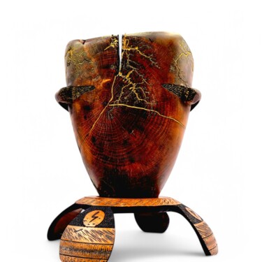 Sculptuur getiteld "Le Foudroyé - Sculp…" door B2c, Origineel Kunstwerk, Hout