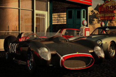 Digitale Kunst getiteld "Ferrari F250 Testar…" door Jan Keteleer, Origineel Kunstwerk, 3D-modellering