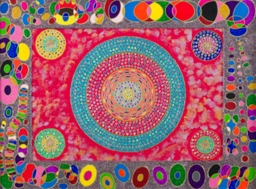 Peinture intitulée "Coeur de bulles" par Vincent Schurck, Œuvre d'art originale, Acrylique Monté sur Châssis en bois