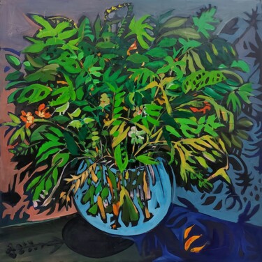 Peinture intitulée "Bouquet aux goldfish" par Baptiste Laurent, Œuvre d'art originale, Huile