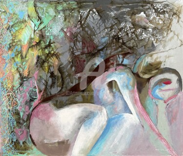 Schilderij getiteld "Akt II" door Anna Lupa-Suchy, Origineel Kunstwerk, Olie