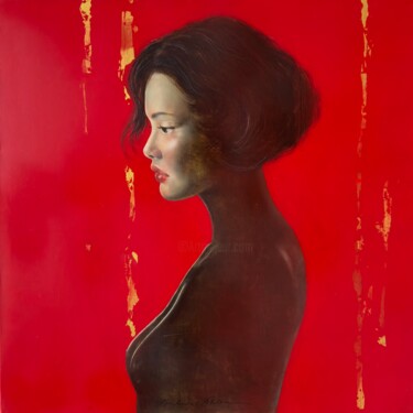 Pittura intitolato "Red" da Barbara Ābeltiņa, Opera d'arte originale, Olio Montato su Telaio per barella in legno