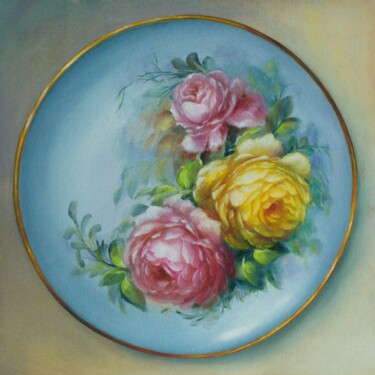 Roses of My Childhood Painting titled "Roses of My Childho…" by Rita Cemkalo, Original Artwork, Oil
