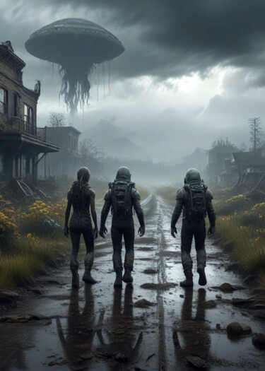 FALLOUT... They are going away... --1-1 Arts numériques intitulée "FALLOUT... They are…" par Fa Agudera, Œuvre d'art originale, Image générée par l'IA