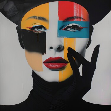 Malerei mit dem Titel "BAUHAUS DESIGN WOMAN" von Claudia Sauter (Poptonicart), Original-Kunstwerk, Acryl