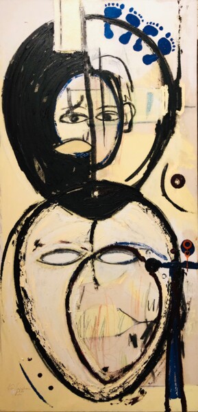 Painting titled "Udal" by Vasuhan Vp, Original Artwork, Oil Mounted on Wood Stretcher frame