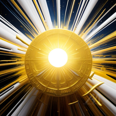 数字艺术 标题为“Be the light abstra…” 由Davina Dugnas, 原创艺术品, 数字油画 安装在木质担架架上