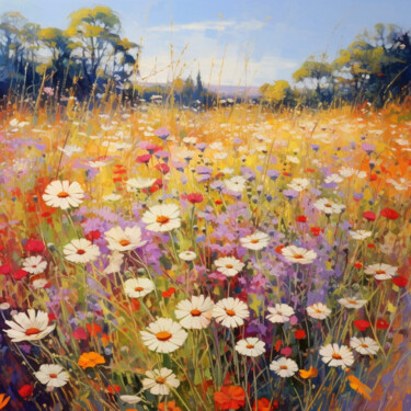 数字艺术 标题为“Flowers Bathing in…” 由Cj Whitehead, 原创艺术品, 数字油画