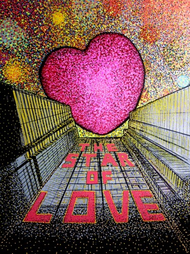 Картина под названием "The Star of Love" - Jeffos, Подлинное произведение искусства, Акрил