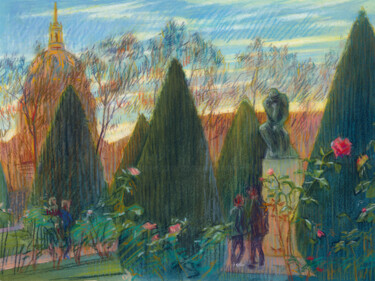 Paris #20 "Le penseur" du jardin du musée" 31.10.2021 16h40 Ζωγραφική με τίτλο "Paris #20 "Le pense…" από Konoko, Αυθεντικά έργα τέχνης, Μολύβι
