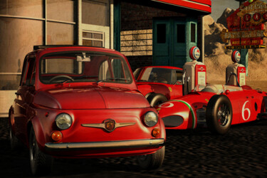 数字艺术 标题为“Fiat Abarth 595 at…” 由Jan Keteleer, 原创艺术品, 三维建模