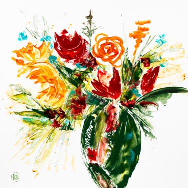 Peinture intitulée "Big Bang sur papier…" par Joelle Kem Lika, Œuvre d'art originale, Acrylique