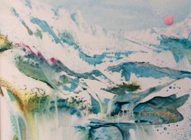 Peinture intitulée "Energies vibrations…" par Gabor, Œuvre d'art originale, Aquarelle