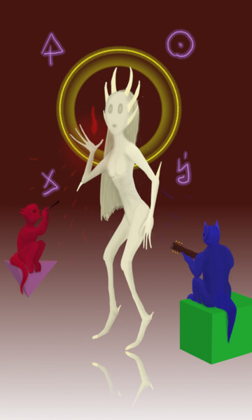 Digital Arts titled "Ethereal Dance" by Andrey Elenev, Original Artwork, Digital Painting