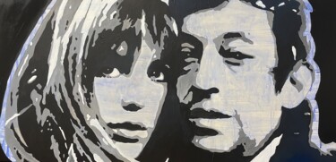 Pittura intitolato "serge et jane" da Babeth Puech, Opera d'arte originale, Acrilico Montato su Telaio per barella in legno
