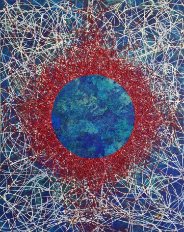 Painting titled "Window of the Soul" by Anastasiia Doro, Original Artwork, Acrylic Mounted on Wood Stretcher frame