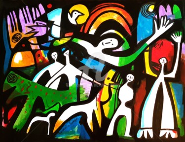 Peinture intitulée "En liberté" par Alexandre Lepage, Œuvre d'art originale, Acrylique