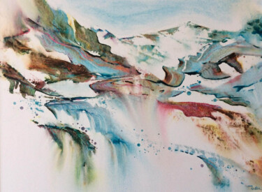 Peinture intitulée "Energies vibrations…" par Gabor, Œuvre d'art originale, Aquarelle