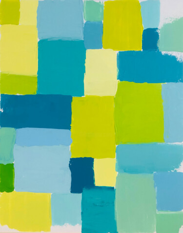 Peinture intitulée ""Fraîcheur de l'eau"" par Giulia Simeone, Œuvre d'art originale, Acrylique Monté sur Châssis en bois