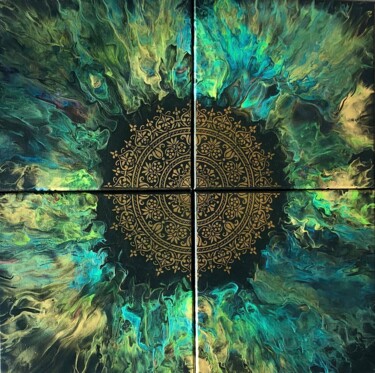 Peinture intitulée "Flammes" par Jessica Juge, Œuvre d'art originale, Acrylique