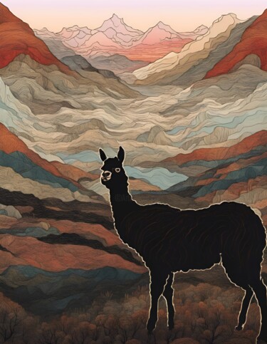 数字艺术 标题为“Alpaca” 由Kyozai, 原创艺术品, AI生成的图像