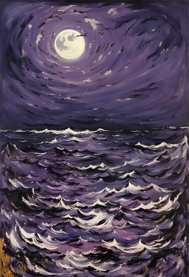 数字艺术 标题为“Purple Waters” 由Kyozai, 原创艺术品, AI生成的图像